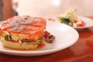 Polenta whit tomate souce!! at Siembra in Lima