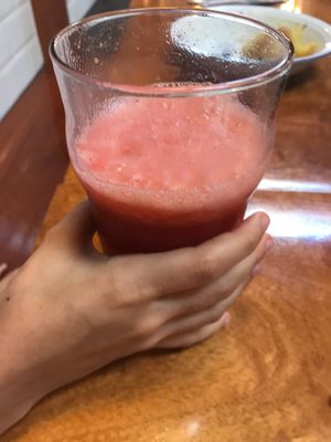 Strawberry juice at Siembra in Lima