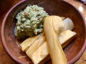 Guacamole with yuca  at Siembra in Lima