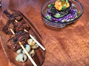 Antichuchos de Seitan and Palta Rellena at Siembra in Lima