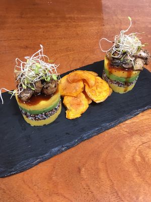 Causa de quinoa at Siembra in Lima