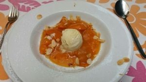 apricot compote with vanilla ice at Kaufmann Kaufmann in Villach