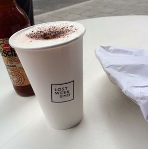 latte and soft drink at Lost Weekend in Munich