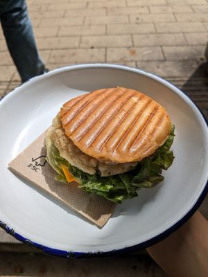 Chicken burger at Lost Weekend in Munich