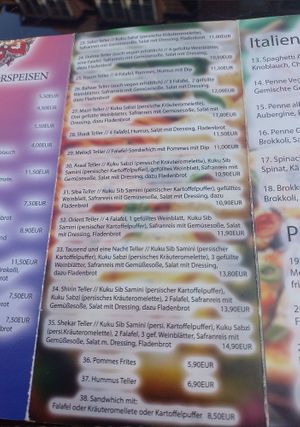 Neue Karte (29.04.25) at Shirin in Gottingen