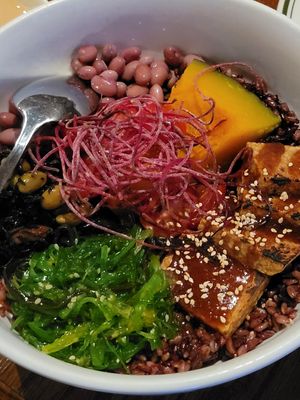 Pumpkin tempeh rice bowl at LuAnne's Wild Ginger in New York City