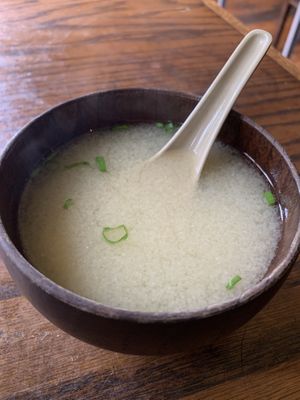 Miso soup at LuAnne's Wild Ginger in New York City