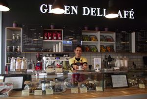 Food Bar and Cash desk at Green Deli Cafe - Rakovski in Sofia
