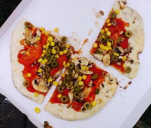 Vegan pizza Caesar without veg cheese at Veganske hody at Pizza Caesar in Bratislava