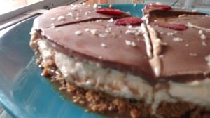 moka cheesecake at Namaste Restaurant in Guatape