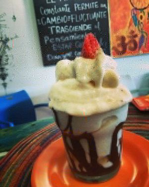 vegan ice cream is soo god in Namasté at Namaste Restaurant in Guatape