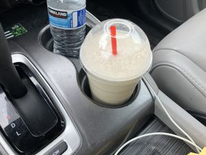 Banana smoothie oat milk  at Happy Life Organics Veggie Deli in Chula Vista