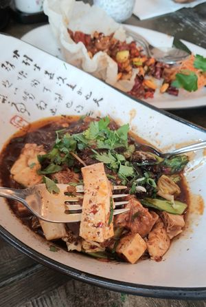 Hot tofu stew Sichuan style 水煮豆腐类 #Veganuary at Tianfuzius in Berlin