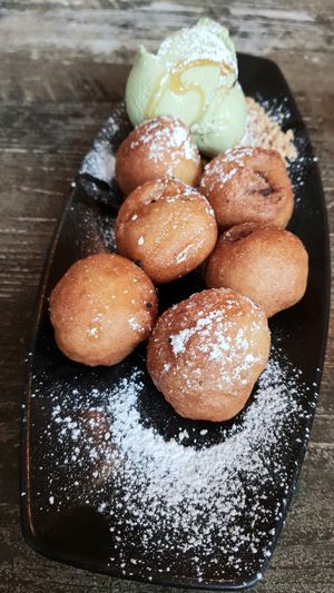 Baked Banana dessert with agave syrup (icecream not vegan) #Veganuary at Tianfuzius in Berlin