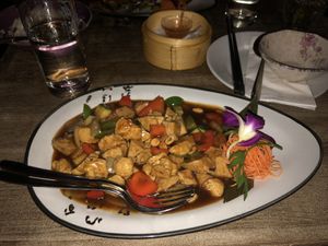 “Chicken” with vegetables  at Tianfuzius in Berlin