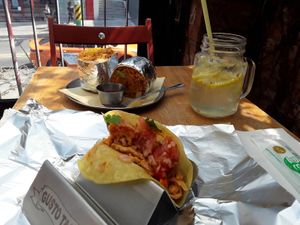 Vegan burrito and taco set. at Gusto Taco 구스토 타코 in Seoul