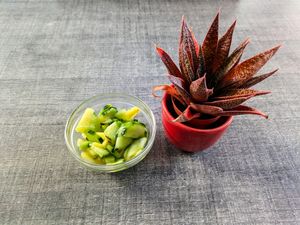 Complimentary Cucumber-Pineapple Salad at Lukemieke at Lukemieke in Leuven