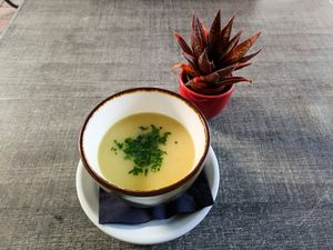 Vegan Creamy Onion Soup at Lukemieke at Lukemieke in Leuven