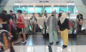 If you ask at cust services in the mall attrium, you'll be directed to go down this escalator... at LUSH - Shatin in New Territories