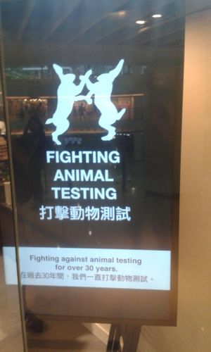 Policy sign 1 at LUSH - Shatin in New Territories