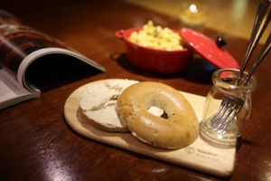 cream cheese bagle  at Mimi and Kelly's in Seoul