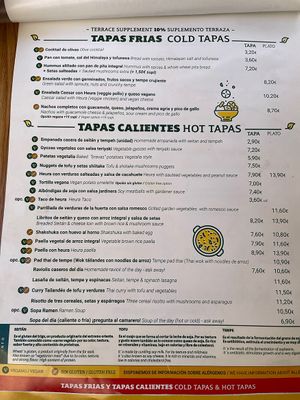 Menu  at Vegetalia - Gotico in Barcelona