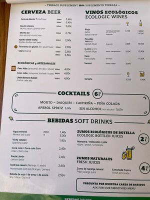 Menu  at Vegetalia - Gotico in Barcelona