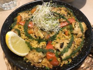 Vegetable paella #Veganuary at Vegetalia - Gotico in Barcelona