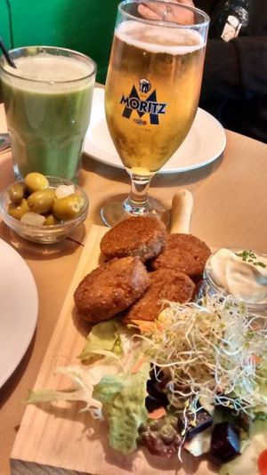 Croquetas/Mushroom nuggets at Vegetalia - Gotico in Barcelona