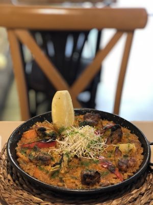 Vegan paella with heura  at Vegetalia - Gotico in Barcelona