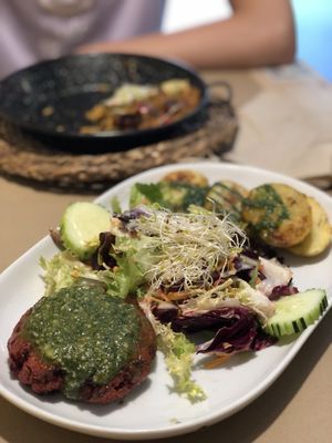 Tofu burger  at Vegetalia - Gotico in Barcelona