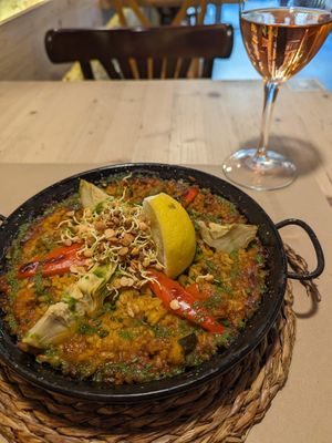 vegetable paella at Vegetalia - Gotico in Barcelona