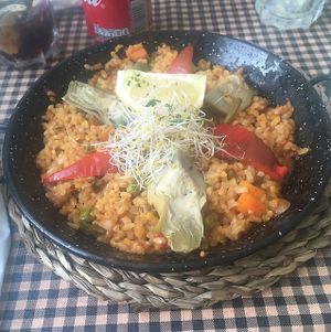 vegetable paella  at Vegetalia - Gotico in Barcelona