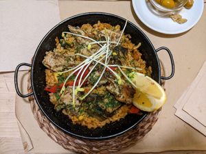 Heura paella at Vegetalia - Gotico in Barcelona