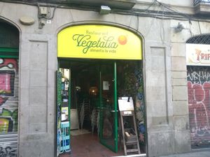 The outside, wasnt open yet at that time at Vegetalia - Gotico in Barcelona