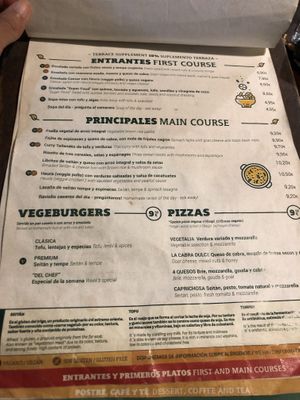 Menu 2 at Vegetalia - Gotico in Barcelona