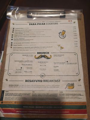 Menu at Vegetalia - Gotico in Barcelona