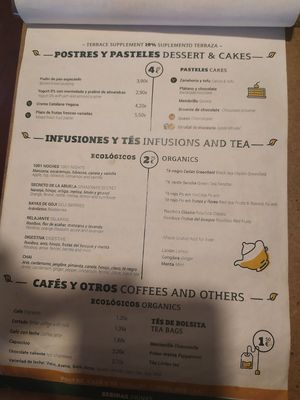 Drink menu at Vegetalia - Gotico in Barcelona