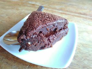 Vegan chocolate sin at United Falafel Organization in Vilcabamba