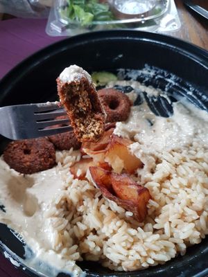 Over cooked falafel  at The Kasbah in Niagara Falls