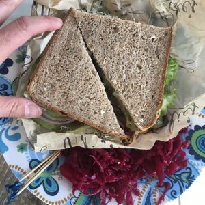 1/2 sandwich is big! at Odie's Deli in Soldotna