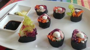 vegan sushi at Karma Kafe in Koh Phangan
