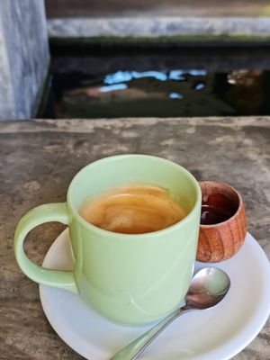 Coffee with the Koi at Karma Kafe in Koh Phangan