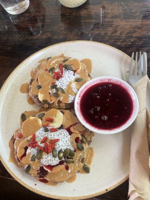 Amazing vegan pancakes 🥞   at Karma Kafe in Koh Phangan