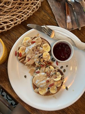 Protein pancakes  at Karma Kafe in Koh Phangan