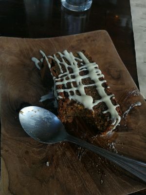 warm carrot cake with Cashew cream! could not wait to eat it at Karma Kafe in Koh Phangan