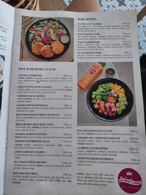 Menu at Juice Queen in Koh Samui