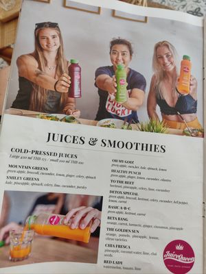 Menu at Juice Queen in Koh Samui