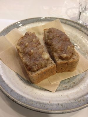 Almond butter toast at Maaru Organic Cafe in Himeji