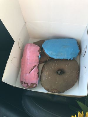 Vanilla (pink and blue) and maple   at Casual Friday Donuts in Spokane
